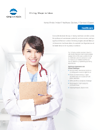 KM Healthcare Brochure Brochure, Konica-Minolta, Spriggs, Inc., Konica Minolta, KIP, Lexmark, HP, Dealer, Reseller, Merced, California, CA