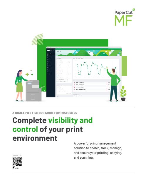 Full Brochure Cover, Papercut MF, Spriggs, Inc., Konica Minolta, KIP, Lexmark, HP, Dealer, Reseller, Merced, California, CA