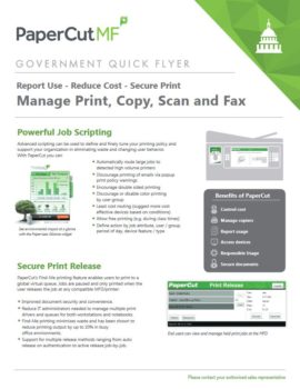 Government Flyer Cover, Papercut MF, Spriggs, Inc., Konica Minolta, KIP, Lexmark, HP, Dealer, Reseller, Merced, California, CA